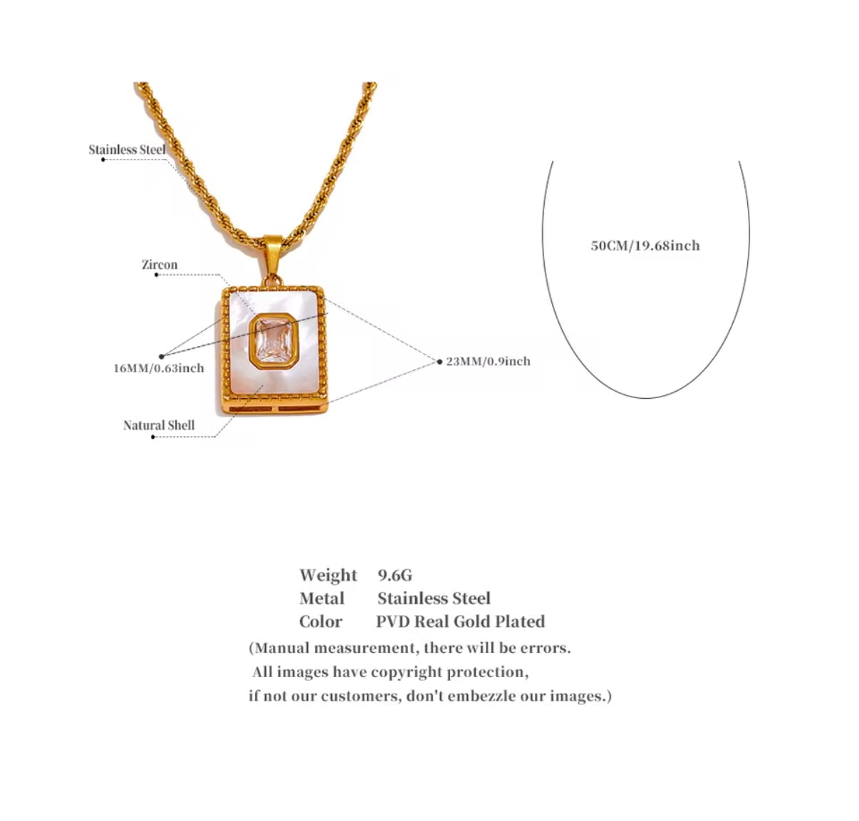 Gem Stainless Steel Necklace