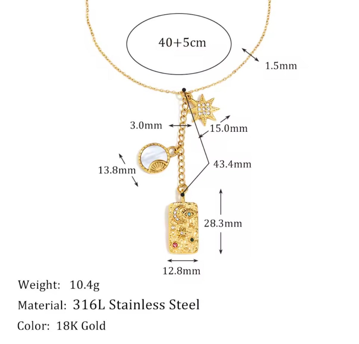 Celestial Stainless Steel Necklace