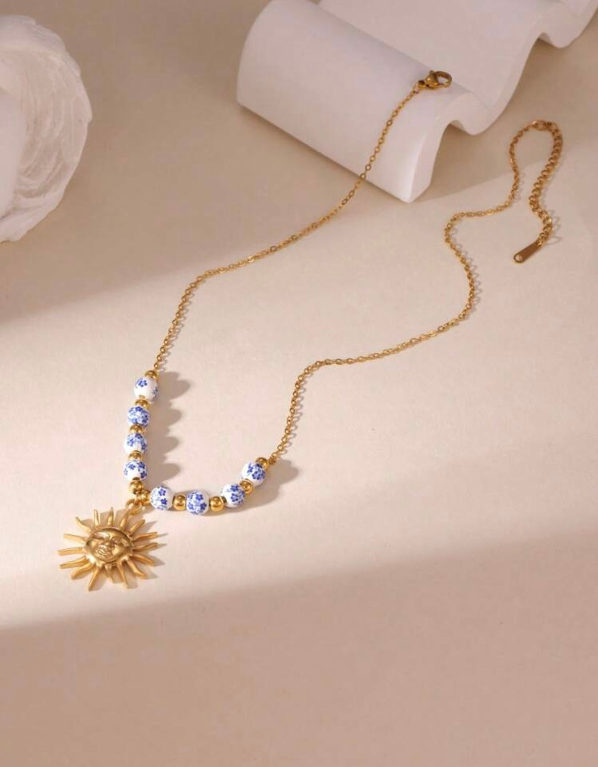 Blue Sunrise Stainless Steel Necklace