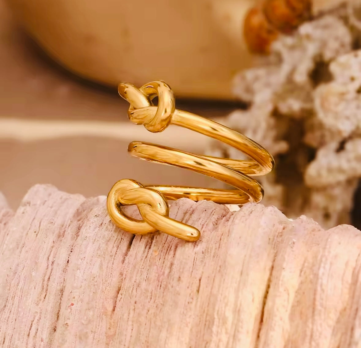 Golden Knots Stainless Steel Ring