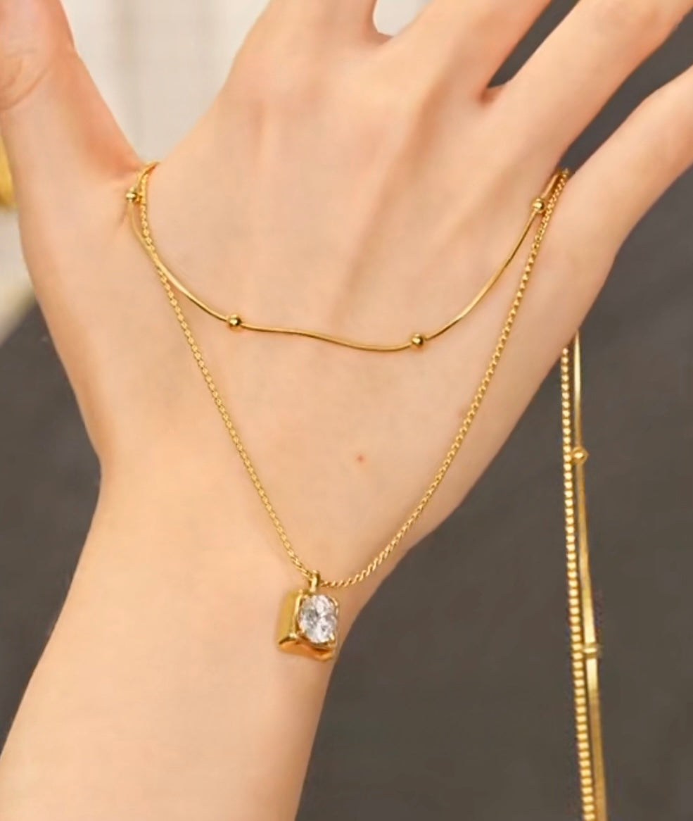 Tyra Double Stainless Steel Necklace