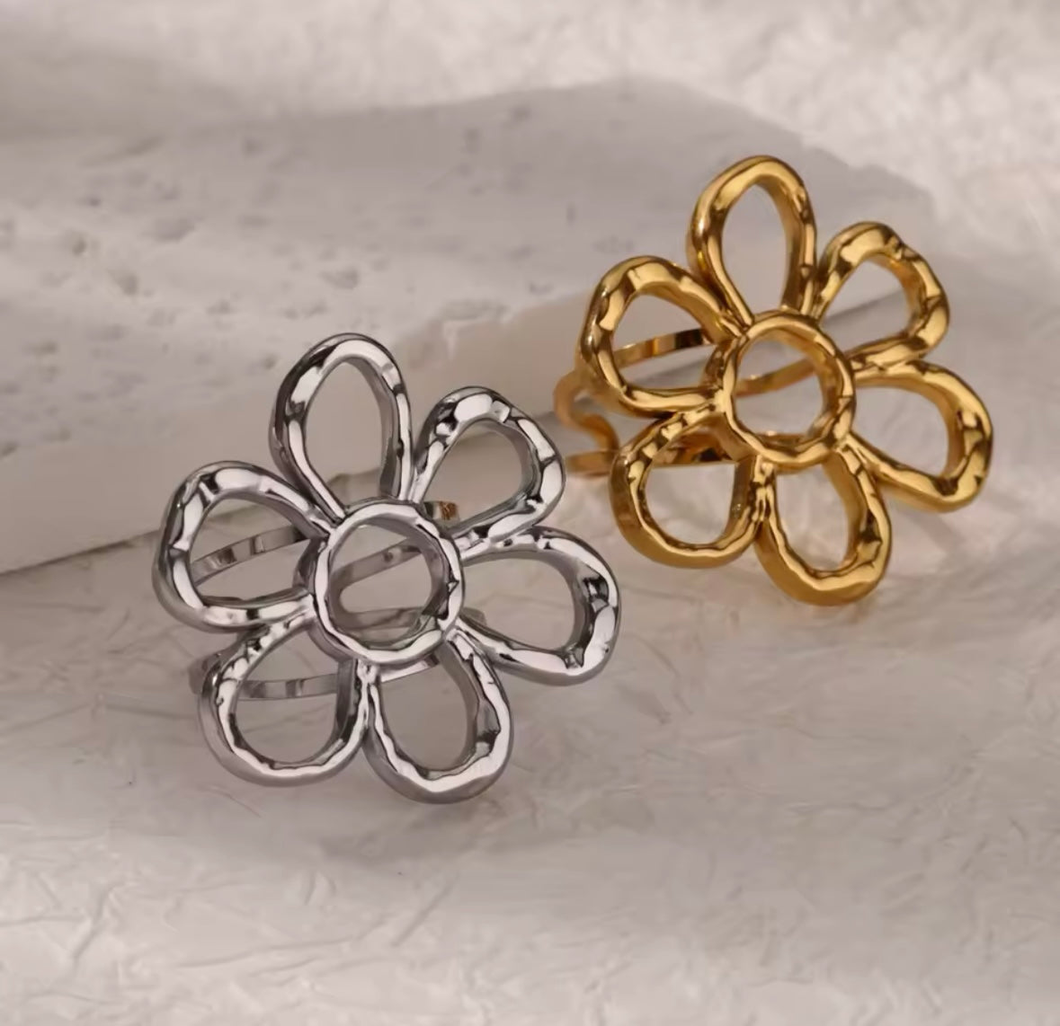 Floral Stainless Steel Ring