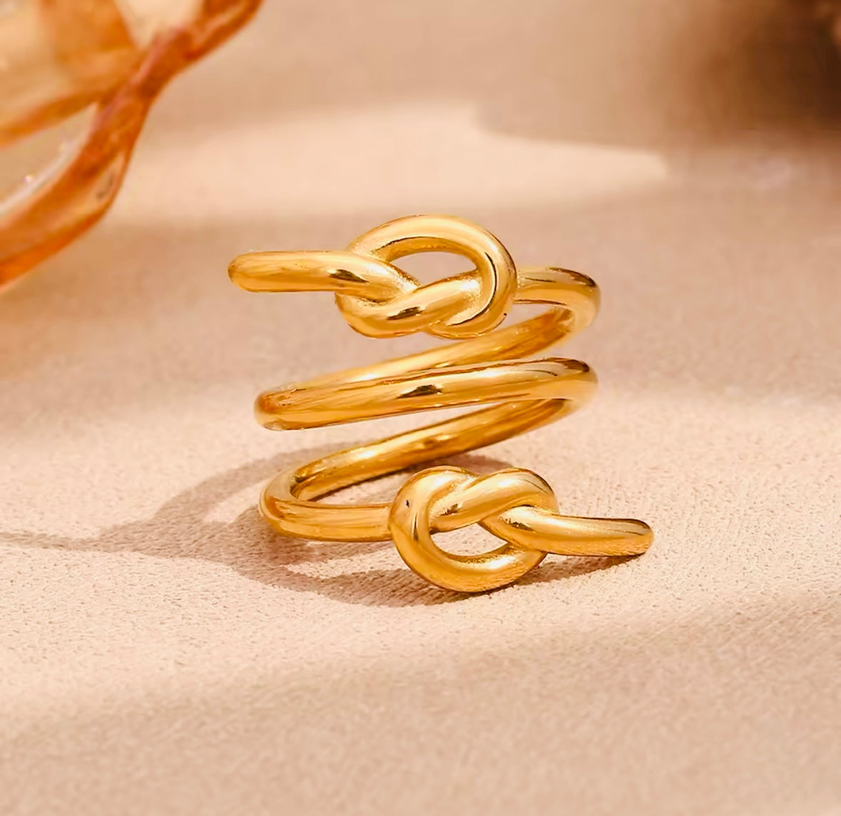 Golden Knots Stainless Steel Ring