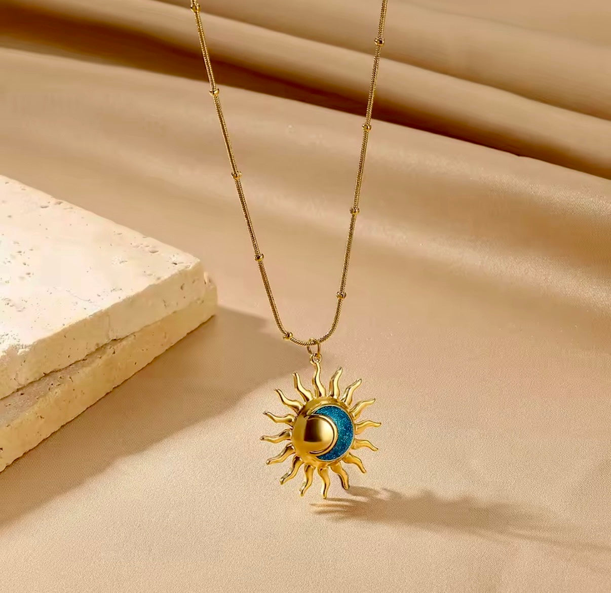 Blue Moon Stainless Steel Necklace