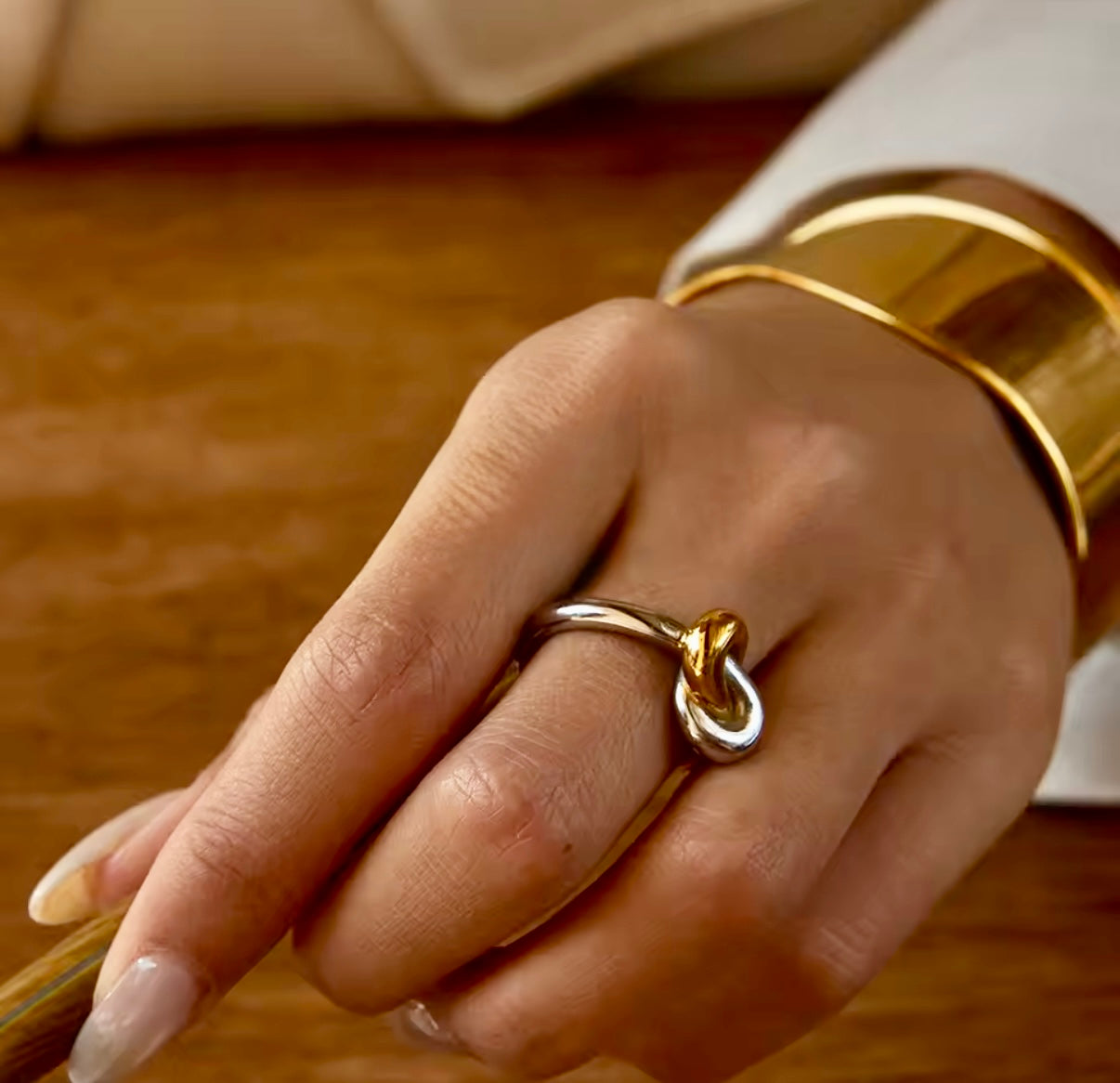 Cross Knot Stainless Steel Ring
