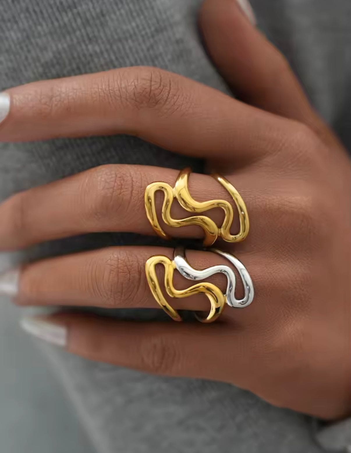 Waivy Stainless Steel Ring
