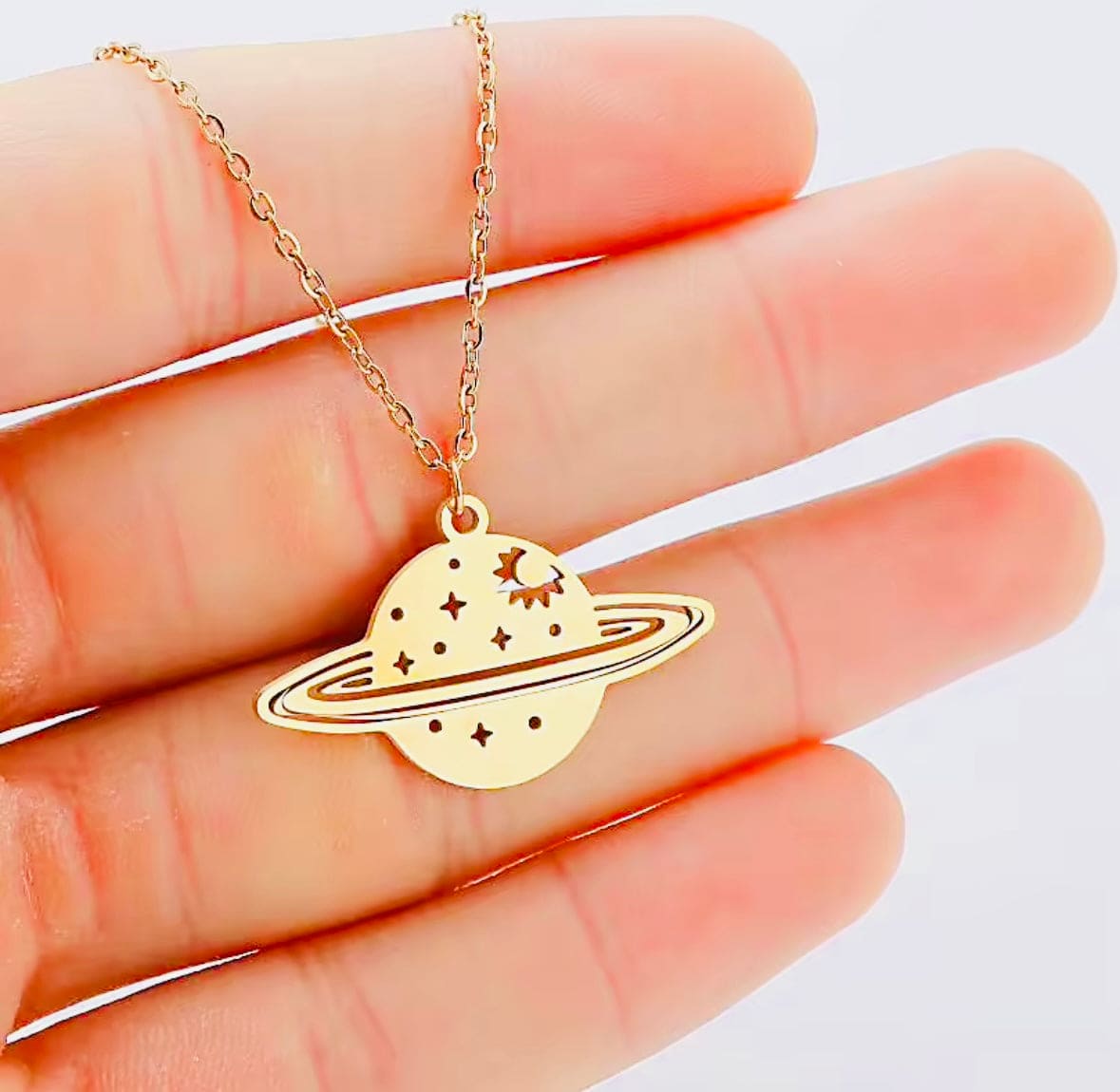 Saturn Stainless Steel Necklace