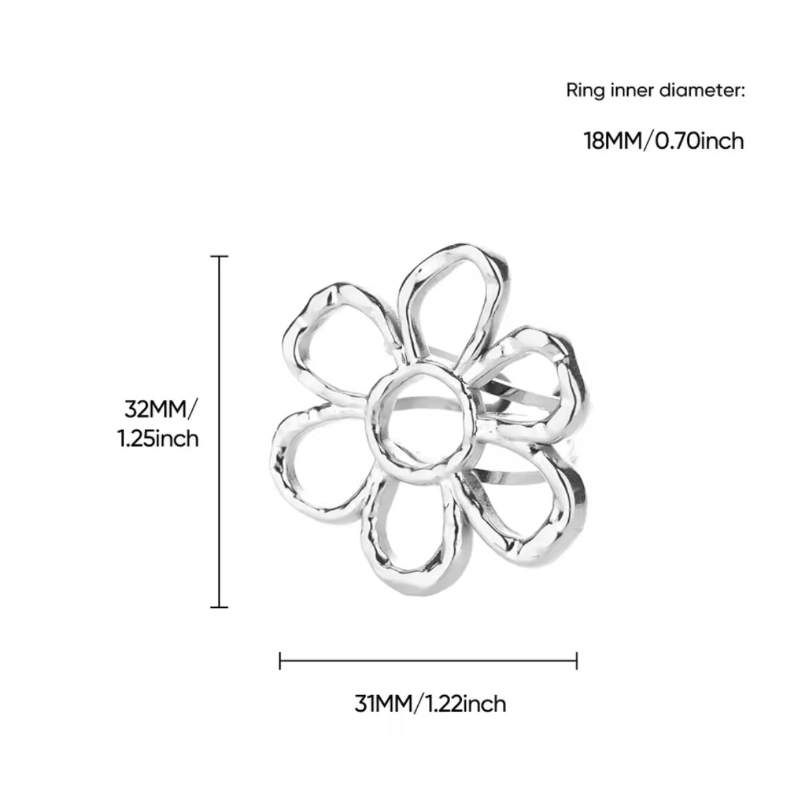 Floral Stainless Steel Ring
