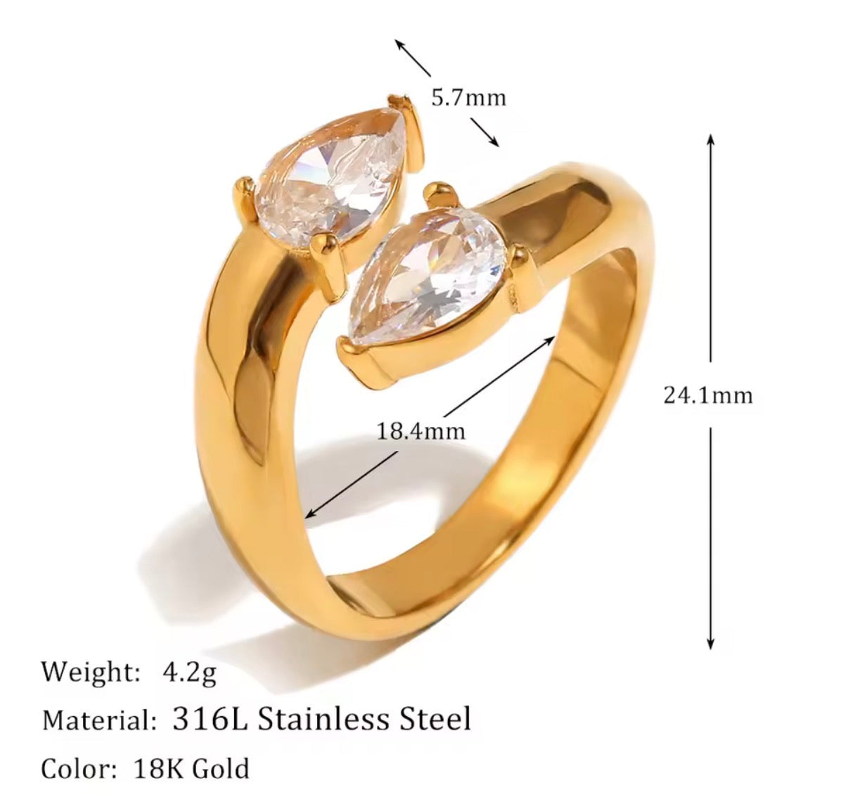 Glittering Stainless Steel Ring