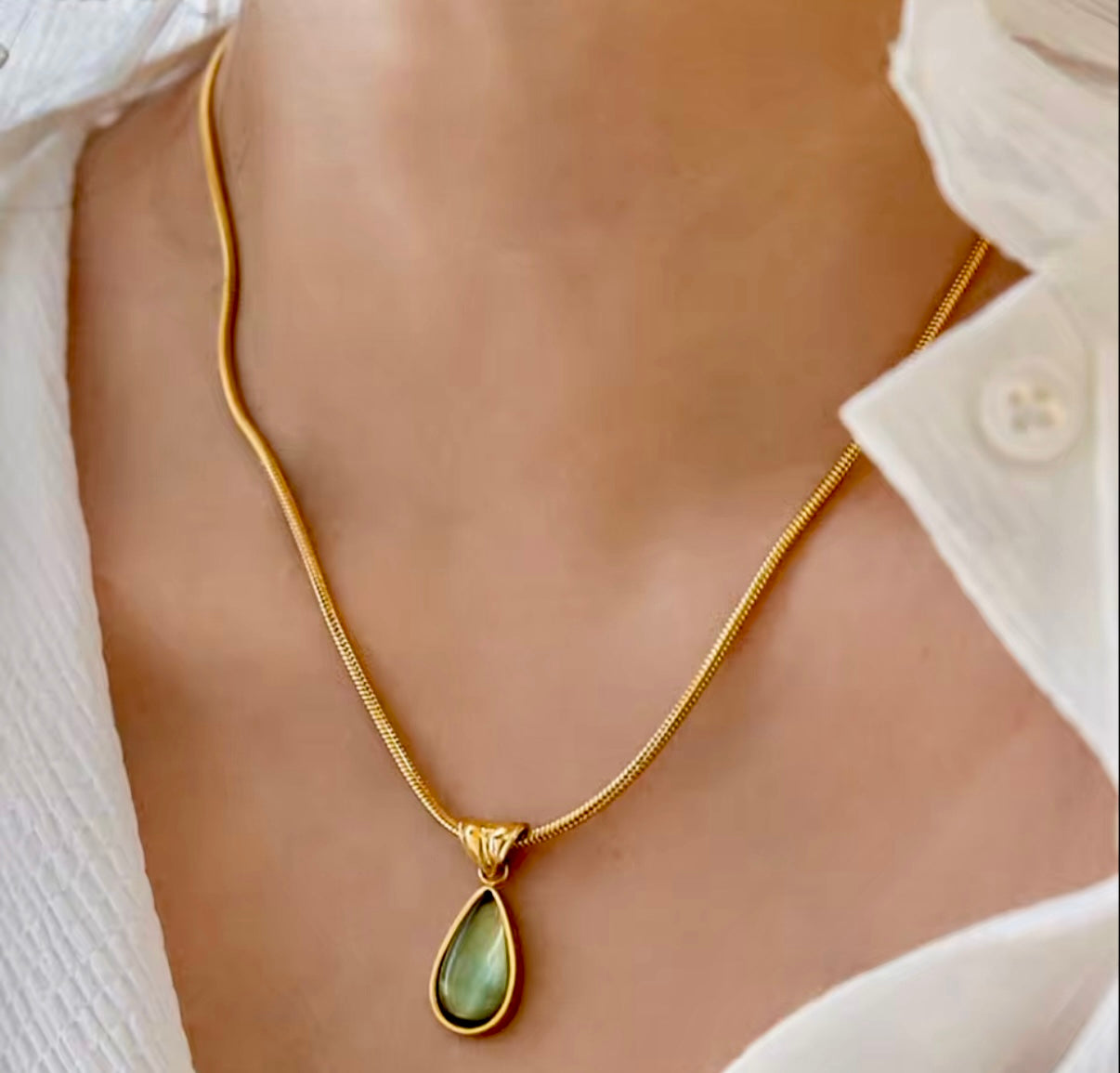 Alexa Drop Stainless Steel Necklace