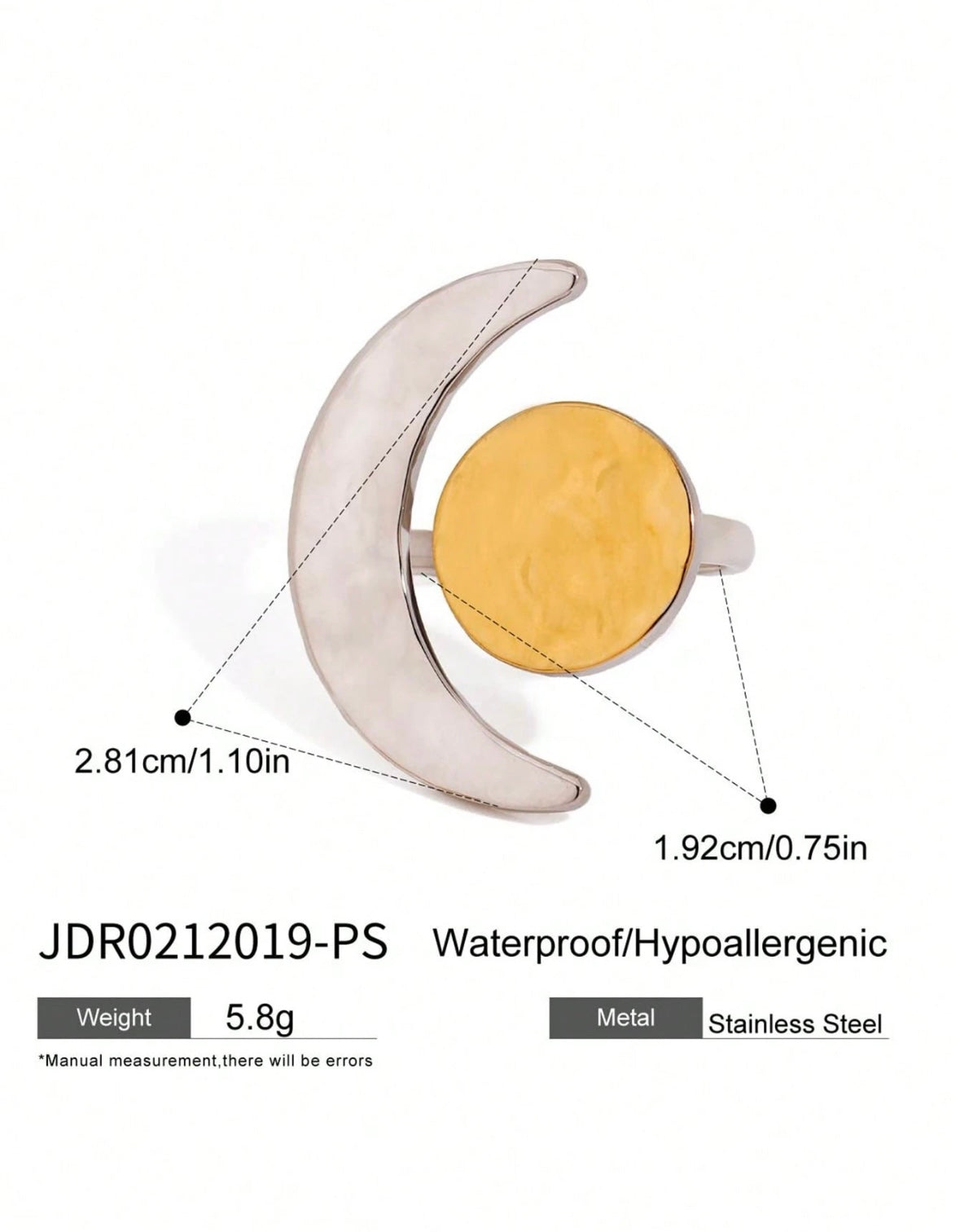 Moonshine Stainless Steel Ring