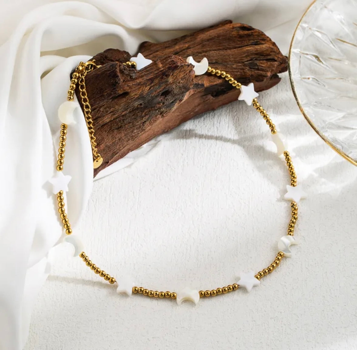 Moon Stars Stainless Steel Necklace