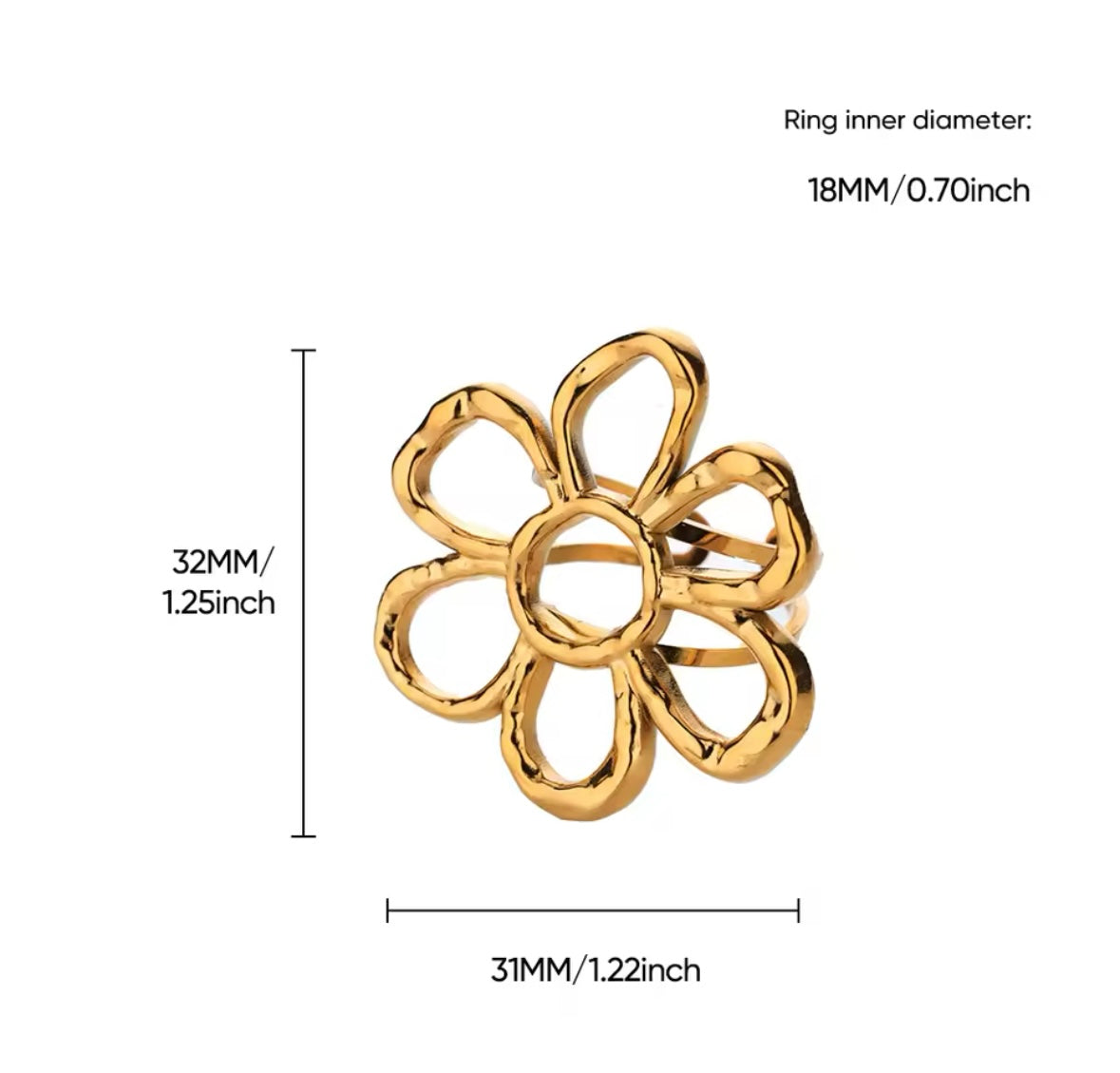 Floral Stainless Steel Ring