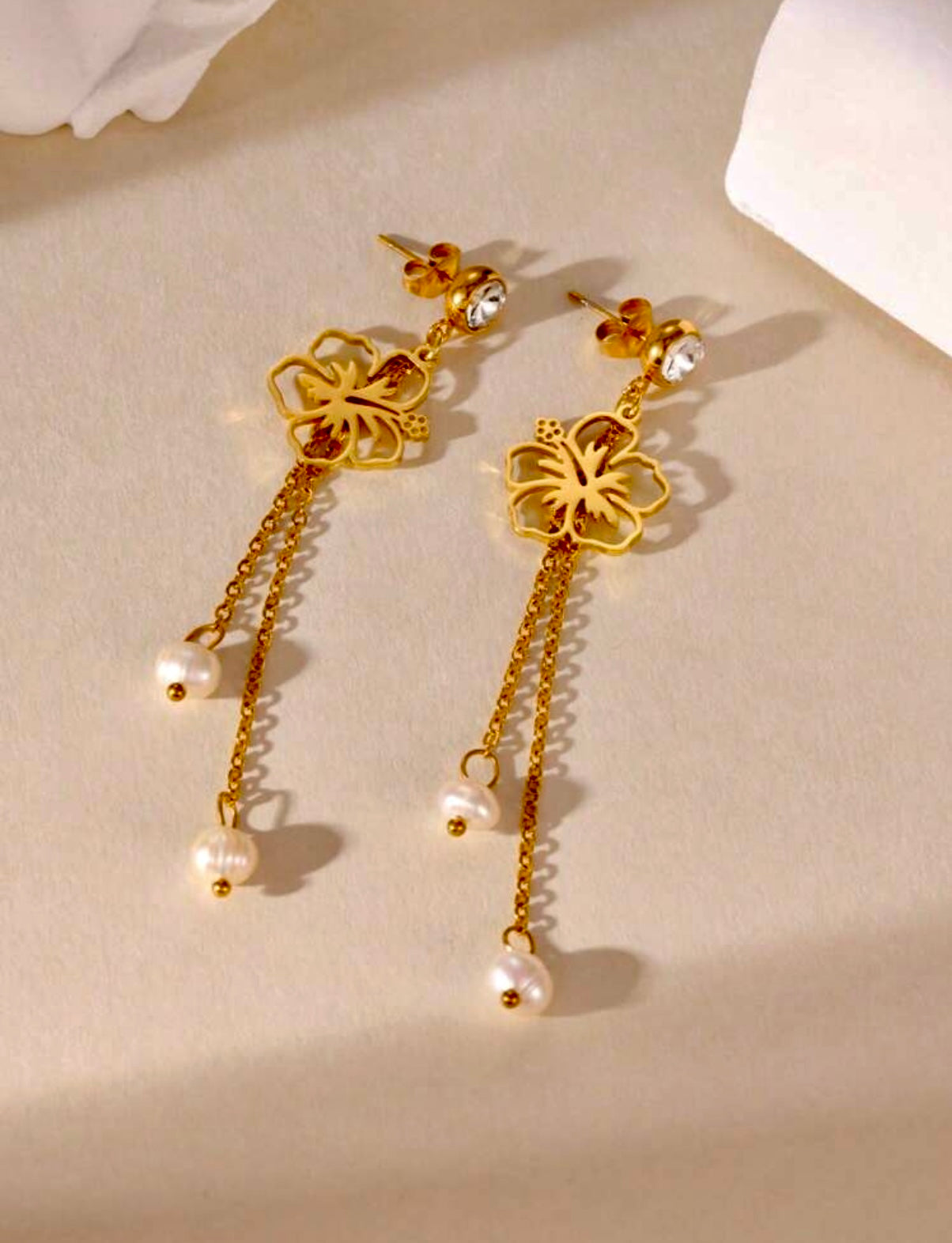 Amapola Long Style Stainless Steel Earrings