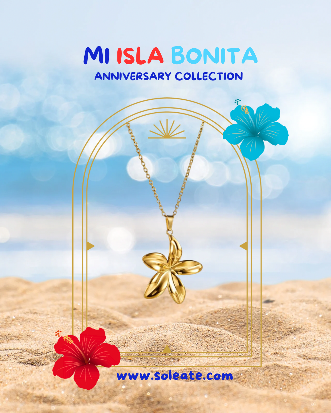 Flor Tropical Stainless Steel Necklace