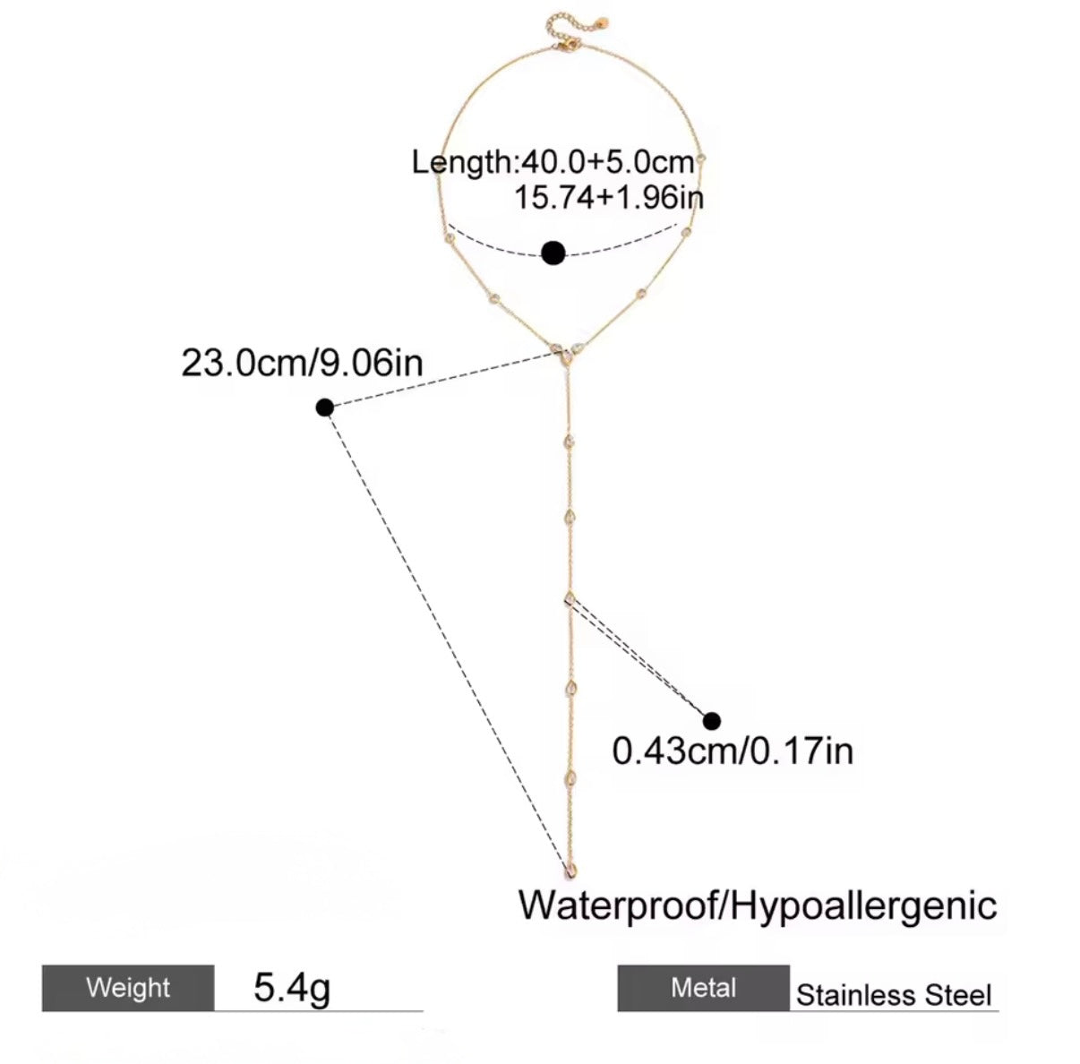 Shimmer Stainless Steel Necklace