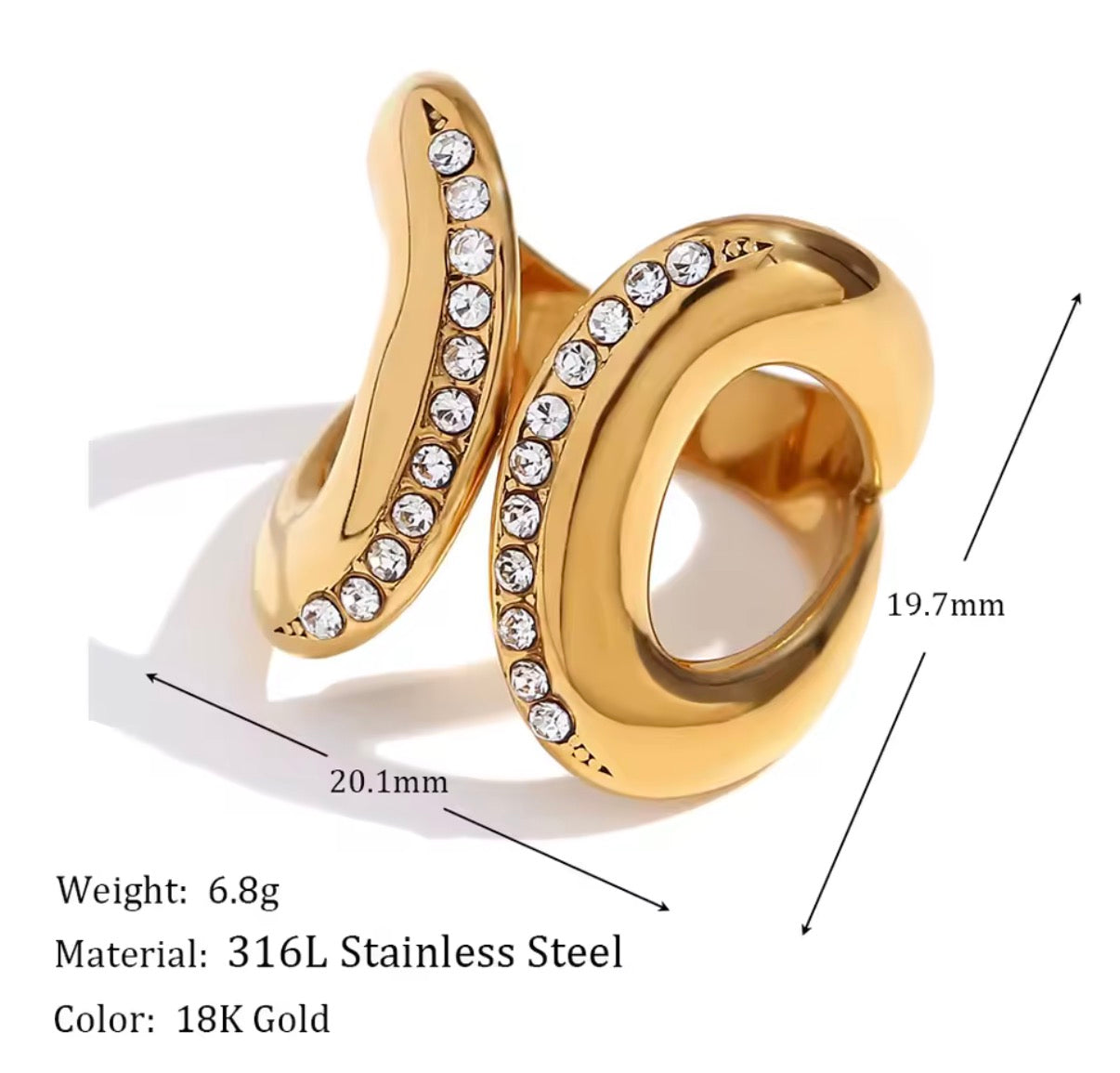 Belle Stainless Steel Ring