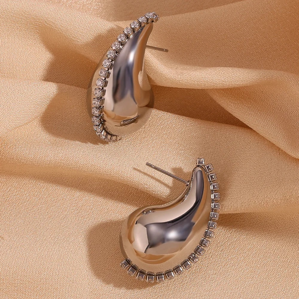 Krystal Droplet Stainless Steel Earrings