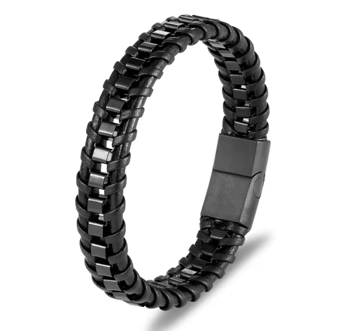 Thunder Leather Stainless Steel Bracelet