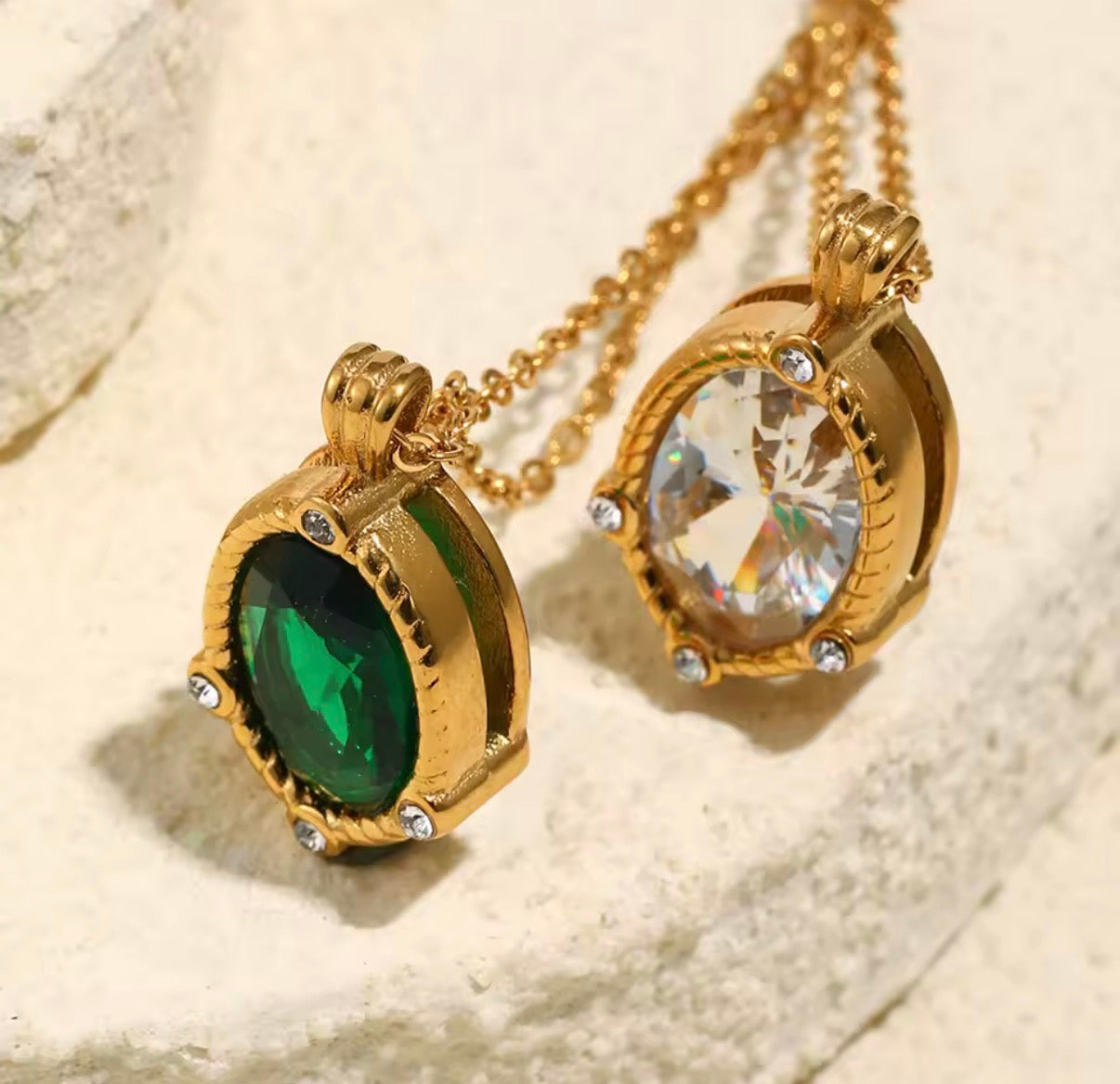 Oval Retro Stainless Steel Necklace
