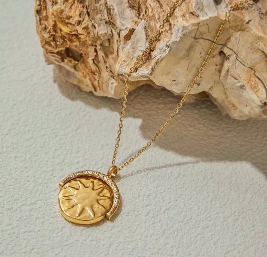 Sun Radiance Stainless Steel Necklace
