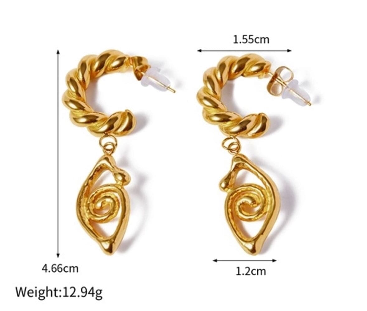 Golden Eye Stainless Steel Earrings