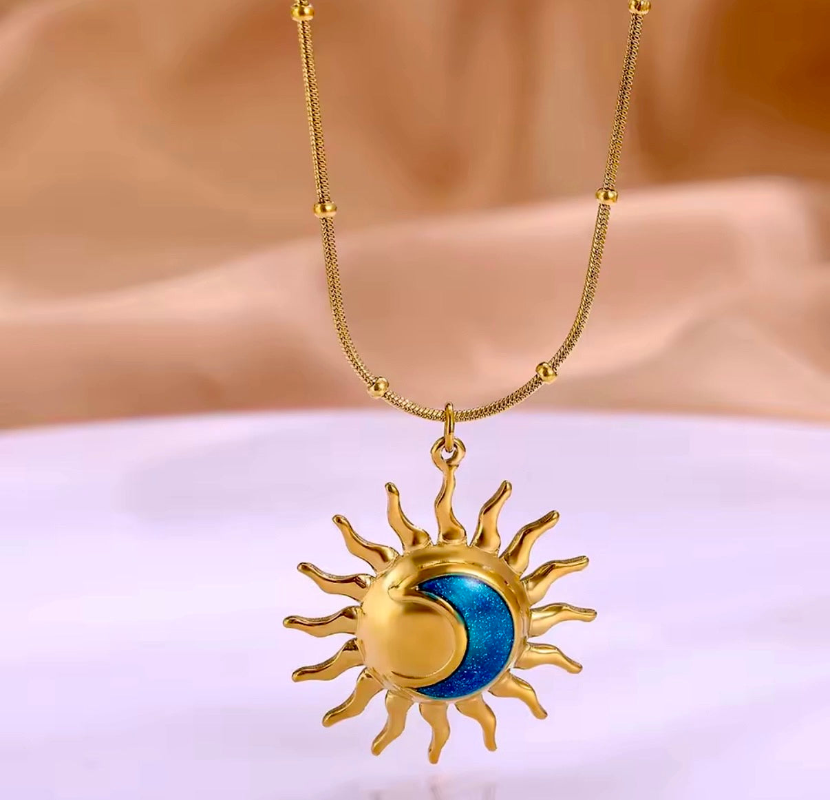 Blue Moon Stainless Steel Necklace