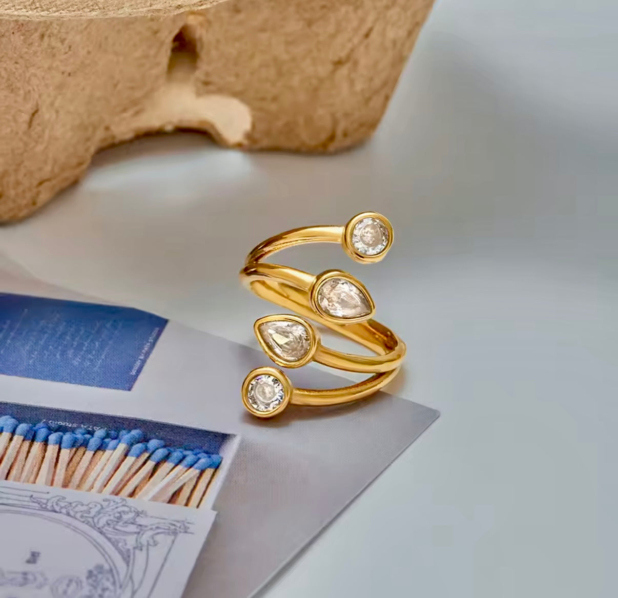 Frances Drop Stainless Steel Ring