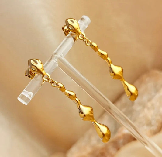 Gold Drop Stainless Steel Earrings