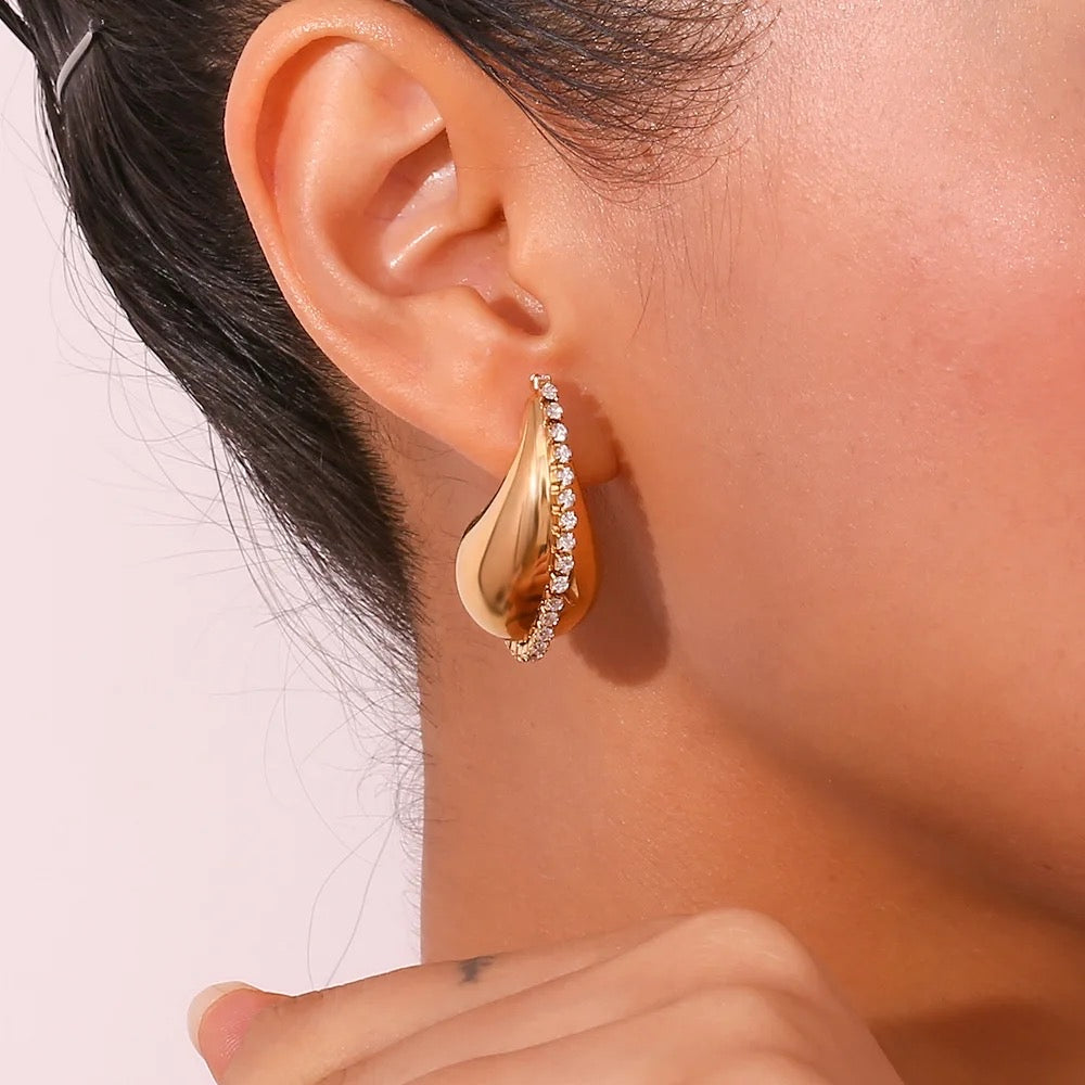 Krystal Droplet Stainless Steel Earrings