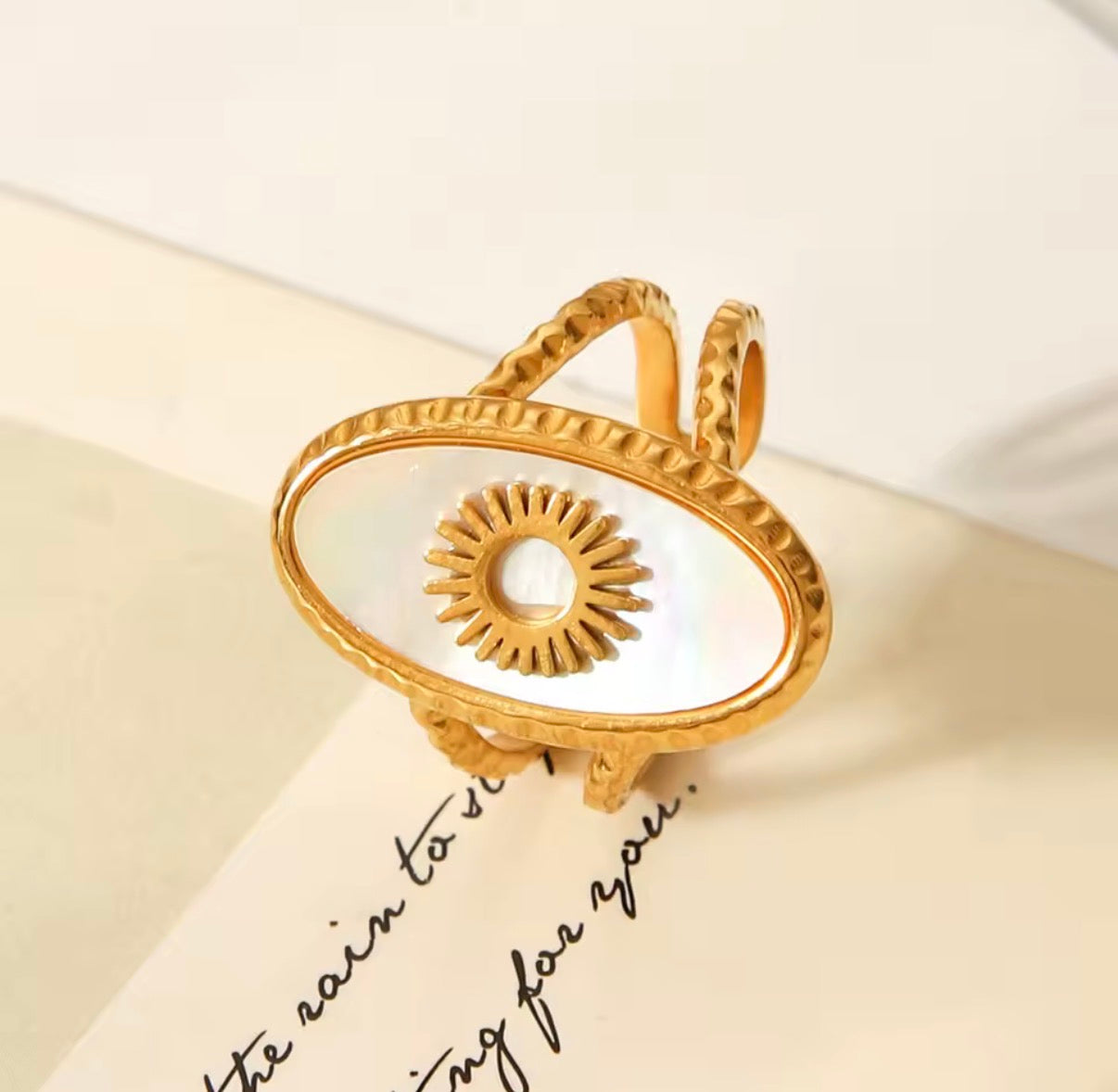 Nacar Sun Stainless Steel Ring