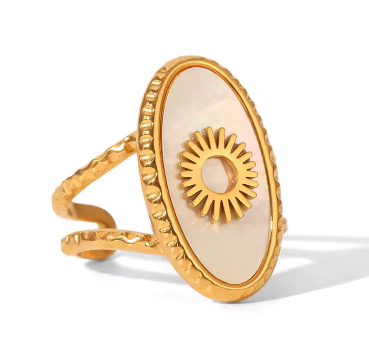 Nacar Sun Stainless Steel Ring