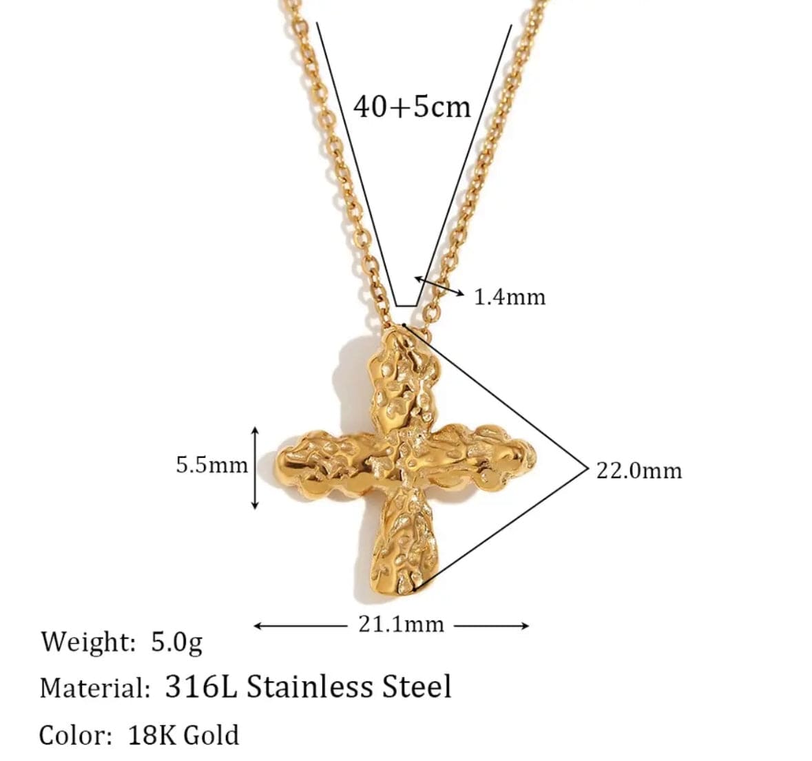 Grace Cross Stainless Steel Necklace