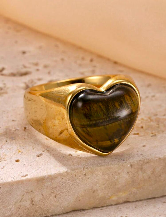 Vintage Heart Stainless Steel Ring