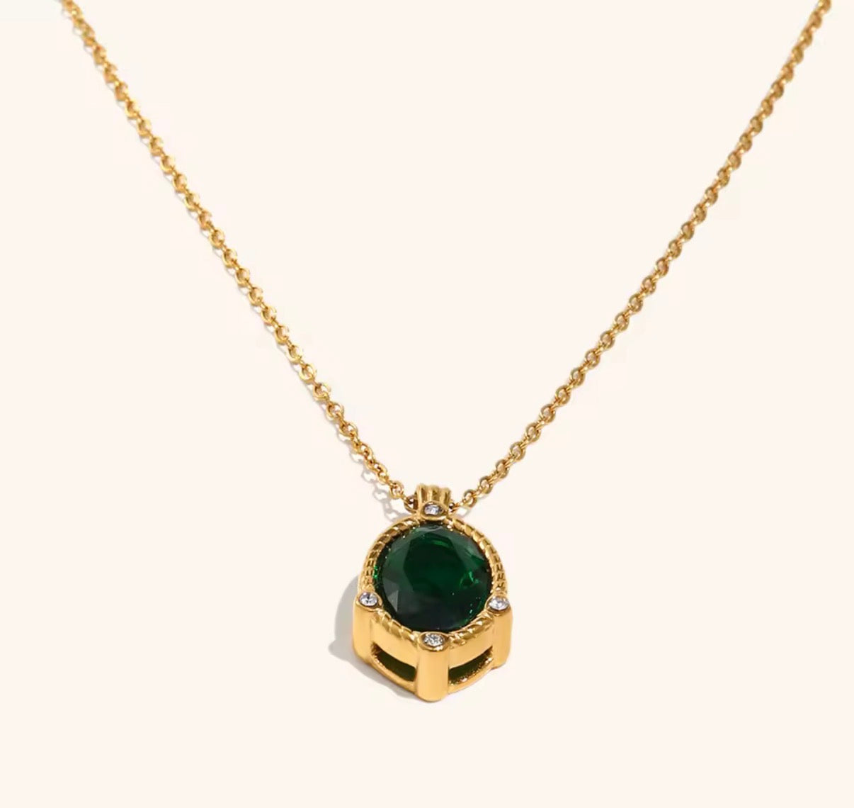 Oval Retro Stainless Steel Necklace