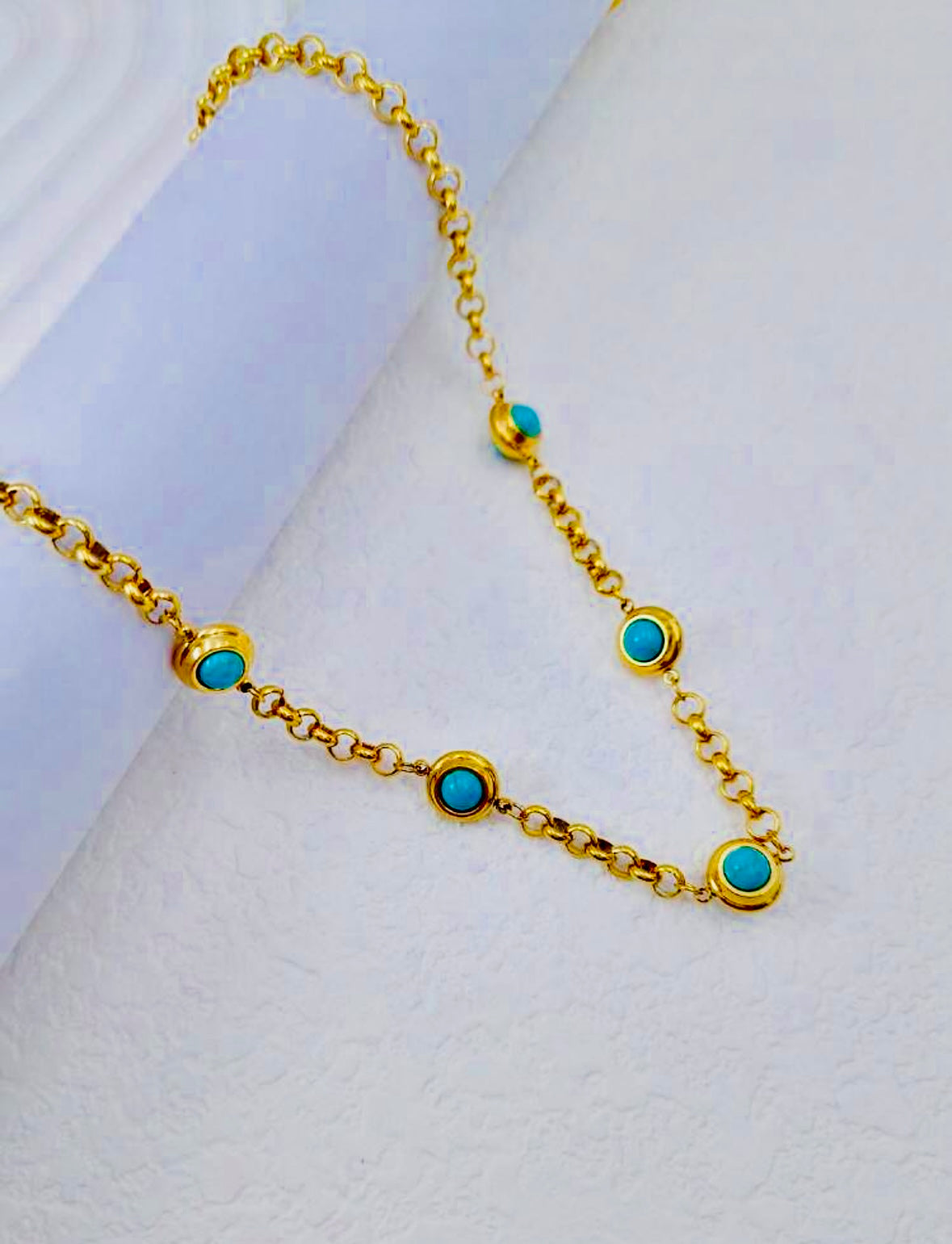 Turquoise Stainless Steel Necklace