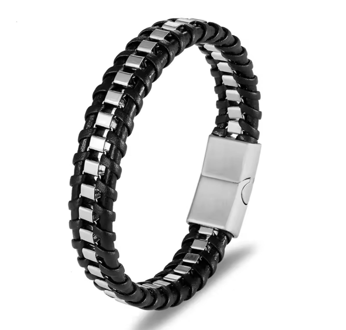 Thunder Leather Stainless Steel Bracelet