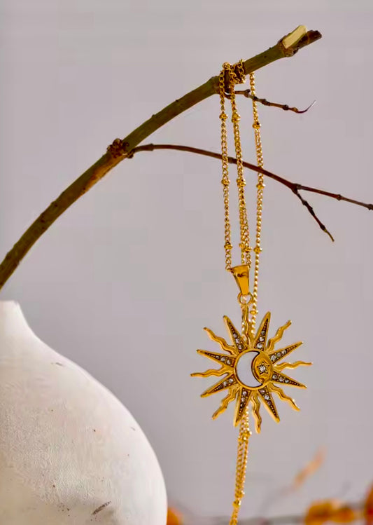 Sun Rays Stainless Steel Necklace