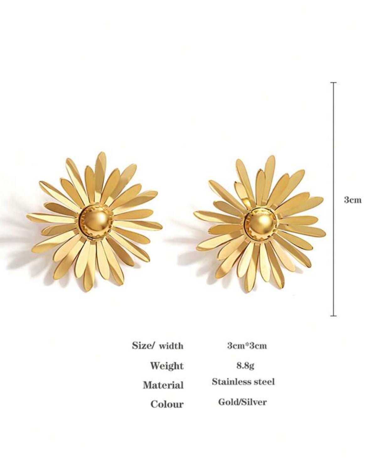 Sunflower Stainless Steel Earrings