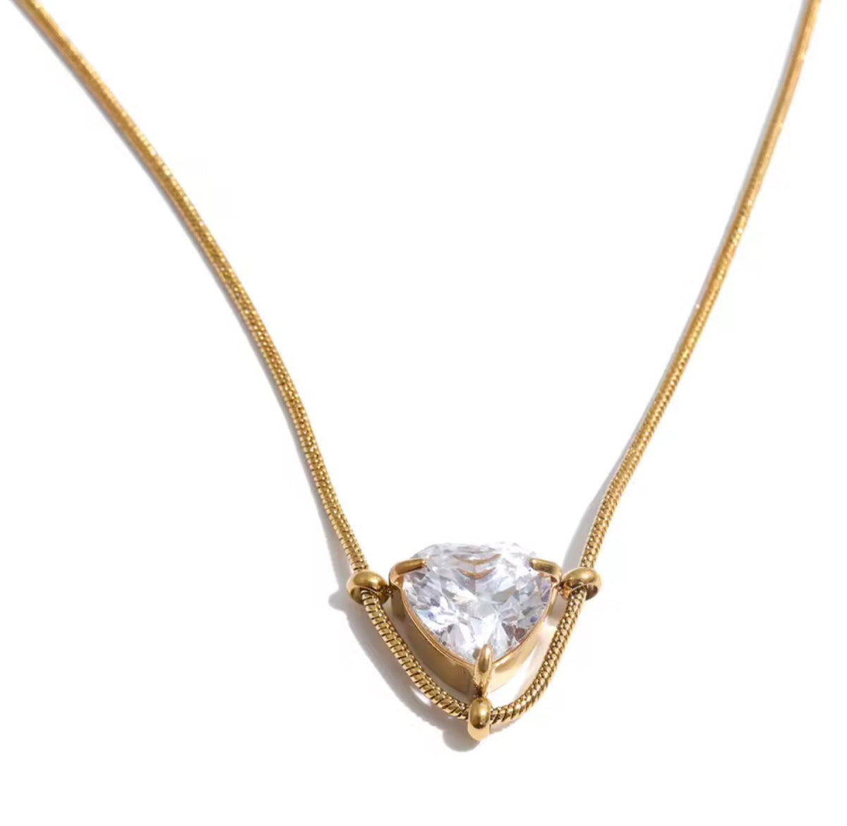 Crystal Glow Stainless Steel Necklace