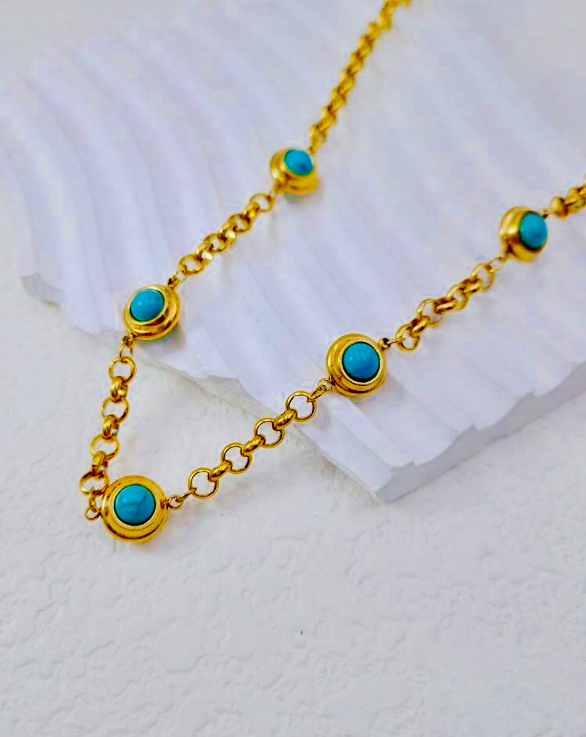 Turquoise Stainless Steel Necklace