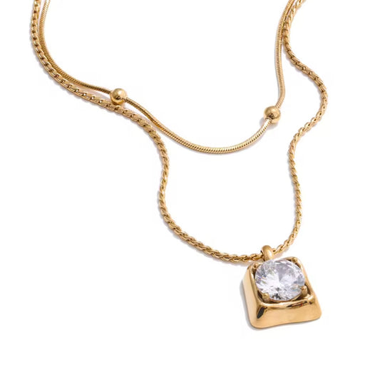 Tyra Double Stainless Steel Necklace