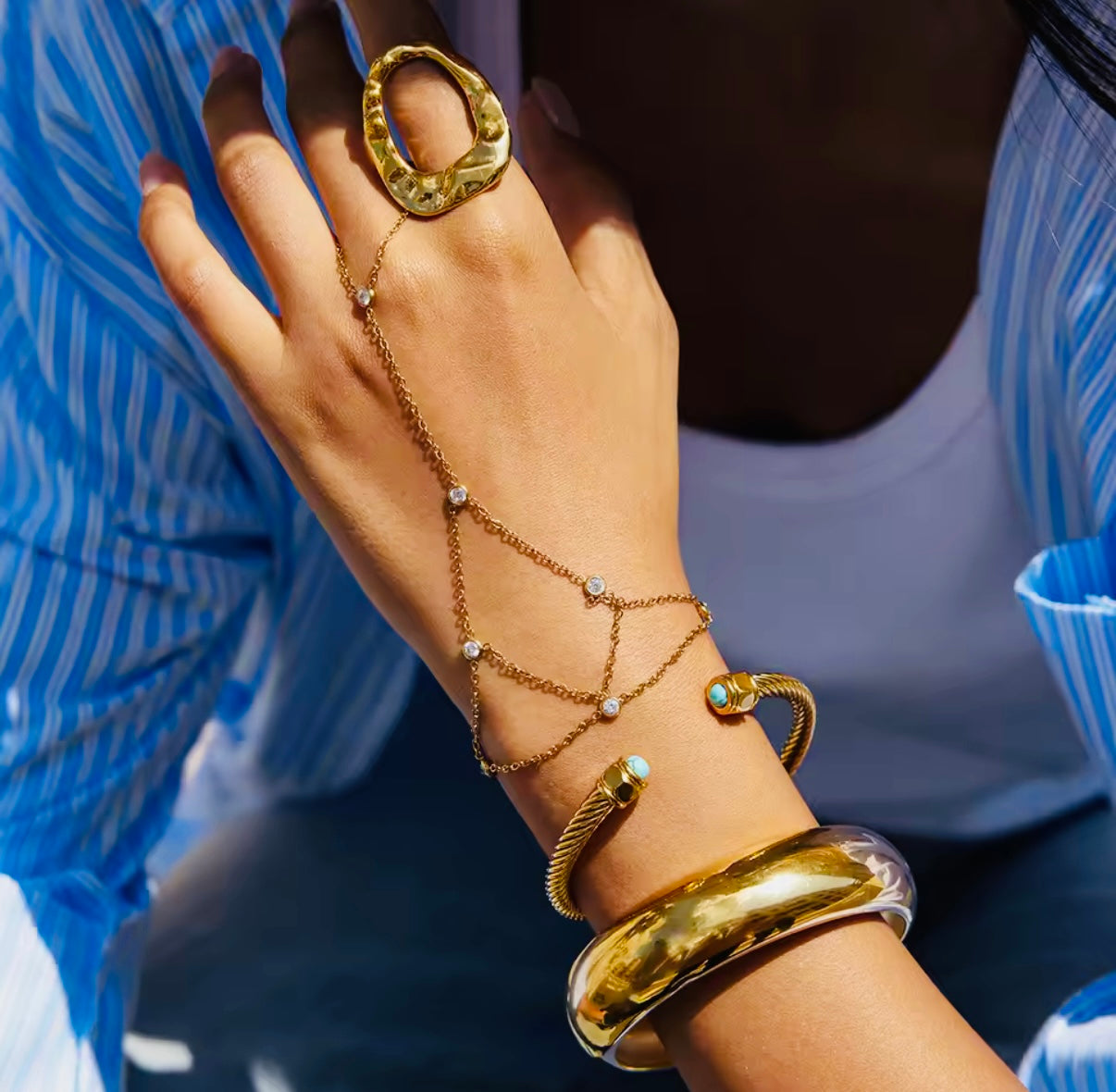 Glam Stainless Steel Chain Bracelet