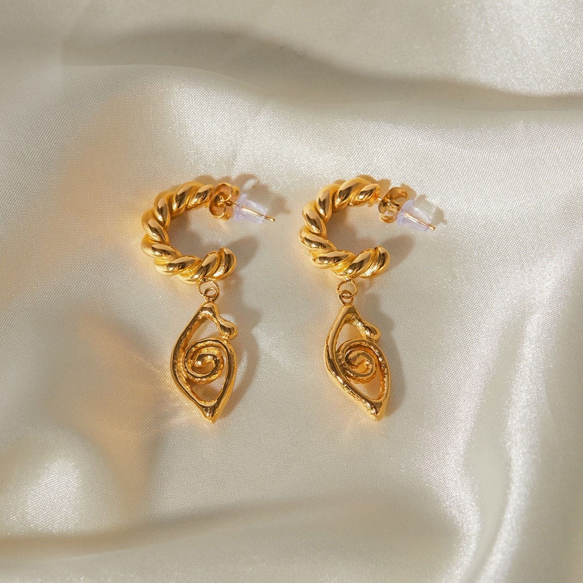 Golden Eye Stainless Steel Earrings