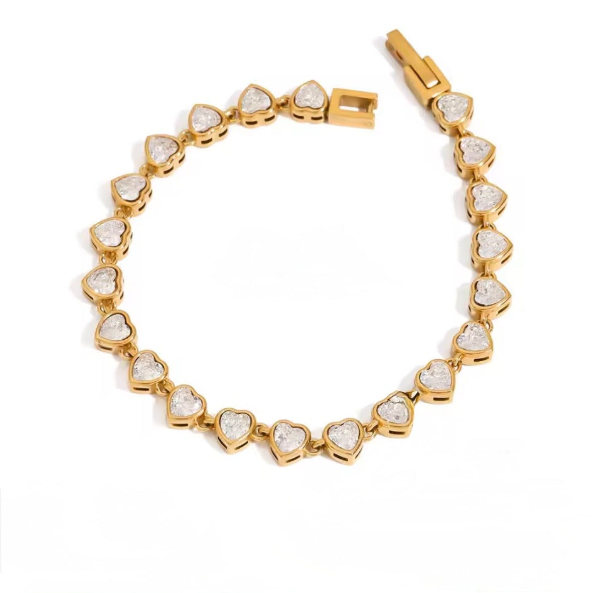 Sparkle Heart Stainless Steel Bracelet