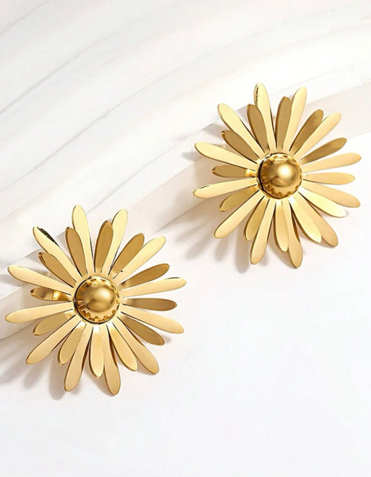 Sunflower Stainless Steel Earrings