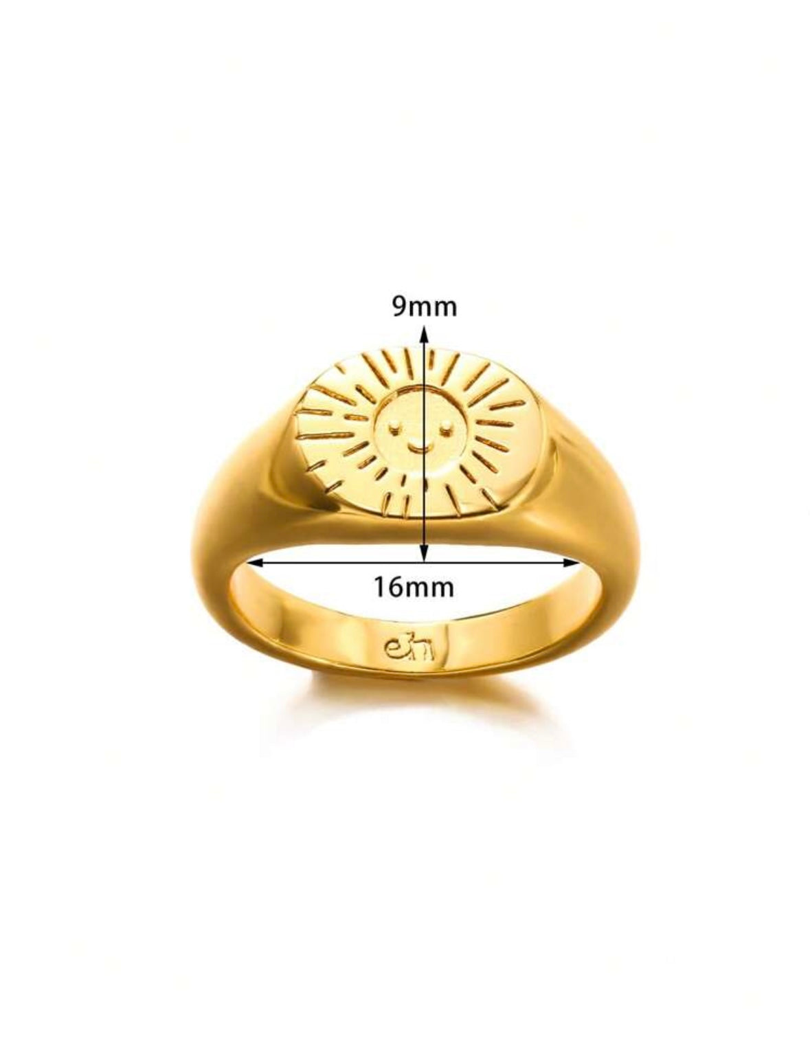 Sunny Face Stainless Steel Ring