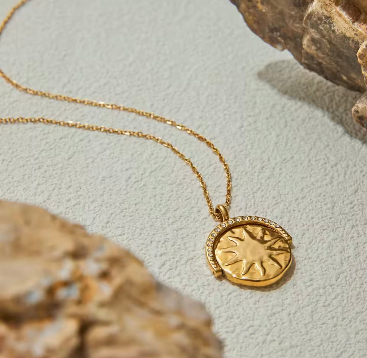 Sun Radiance Stainless Steel Necklace