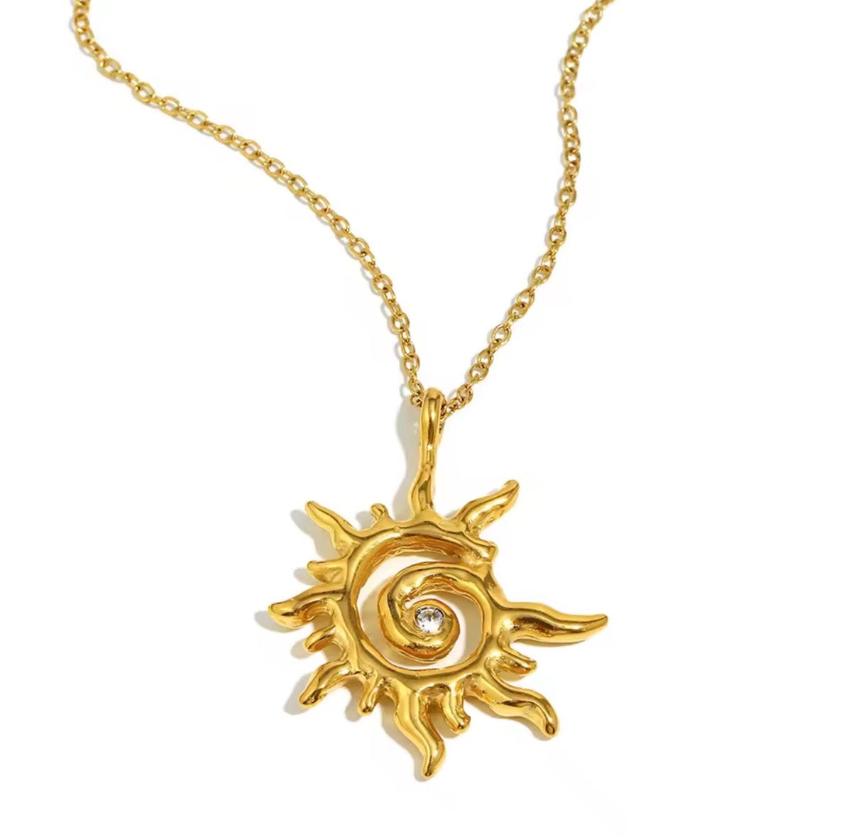 Golden Sun Stainless Steel Necklace