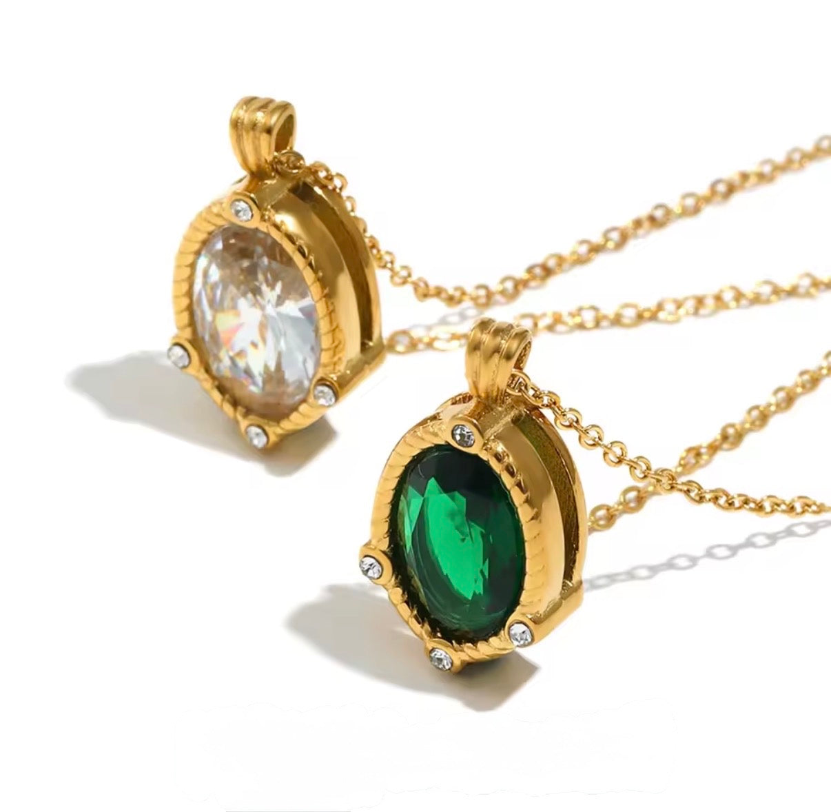 Oval Retro Stainless Steel Necklace